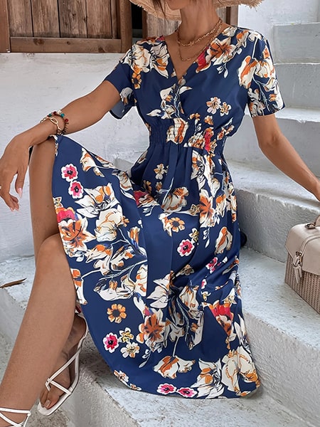 Mid-long Floral Summer Dress - Image 3
