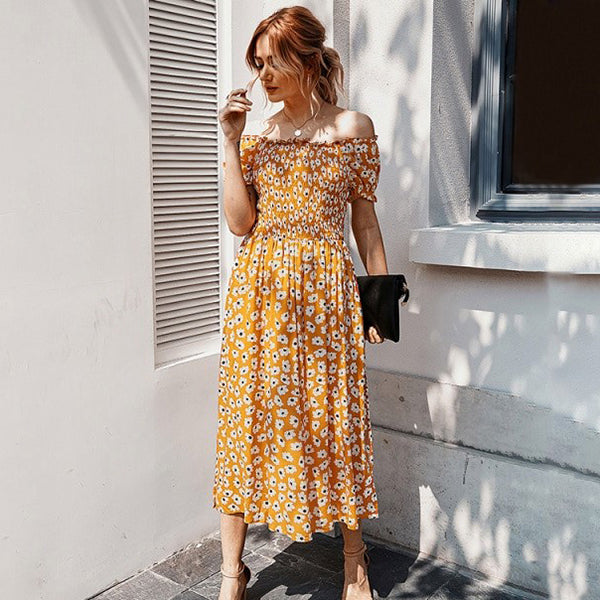 Alternative view of Mustard Floral Long Dress