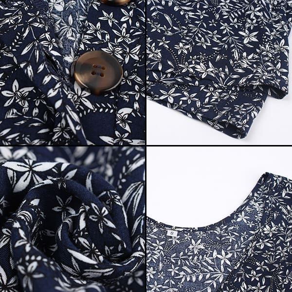 Navy Blue Floral Jumpsuit - Image 6