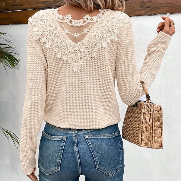 Open-Back Floral Sweater