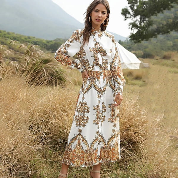 Oriental Floral Dress - Image 4