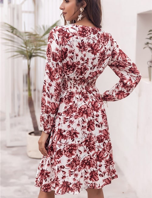 Pink And White Floral Dress Short - Image 4