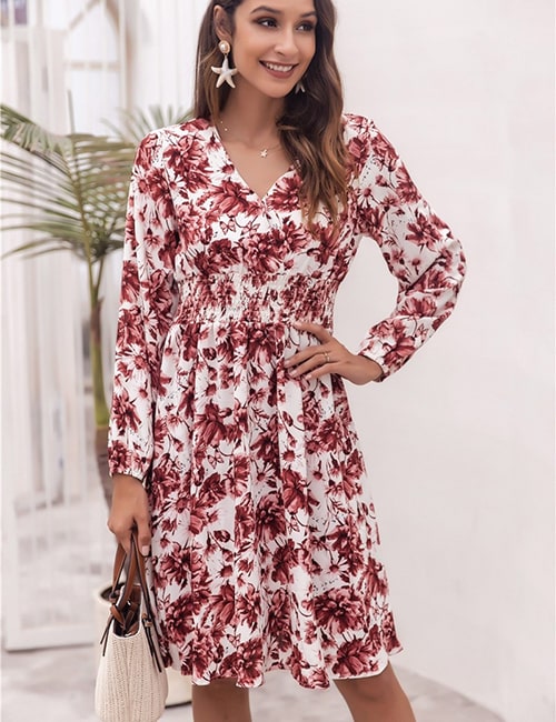 Alternative view of Pink And White Floral Dress Short