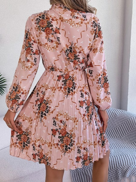 Pink Long Floral Dress - Image 4