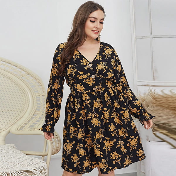 Alternative view of Plus Size Short Floral Dress