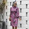 Purple Floral Dress Long