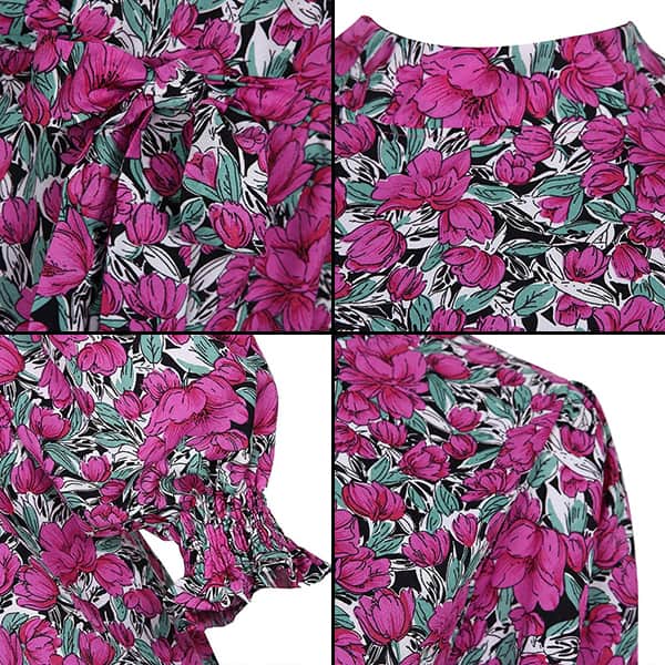 Purple Floral Dress Long - Image 6