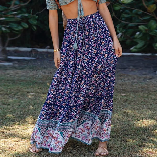 Purple Floral Skirt