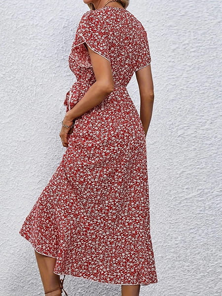 Alternative view of Red Floral Boho Maxi Dress