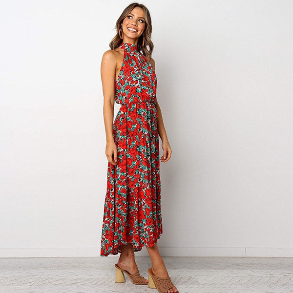 Alternative view of Red Floral Evening Dress