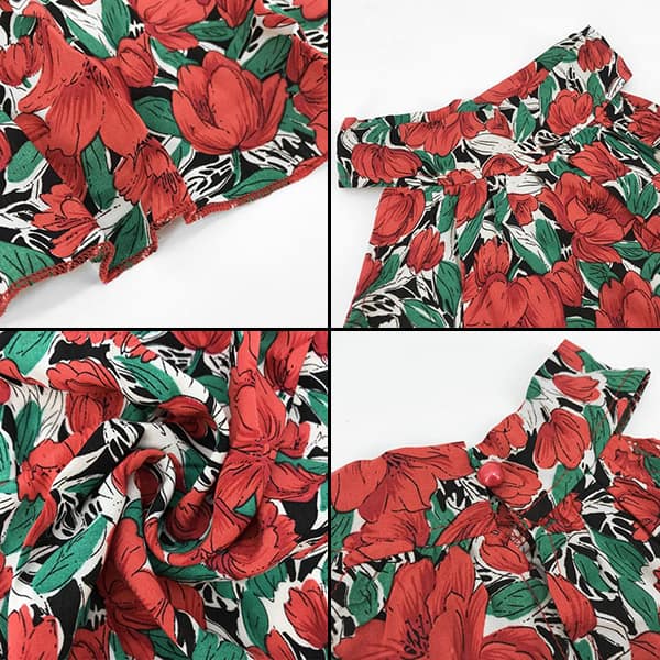 Red Floral Evening Dress - Image 4