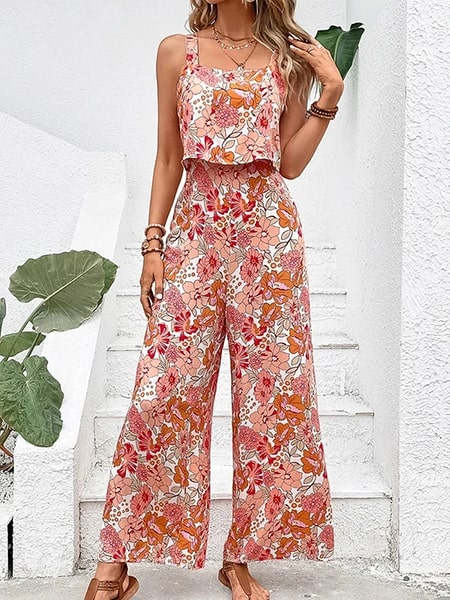 Red Floral Jumpsuit - Image 3