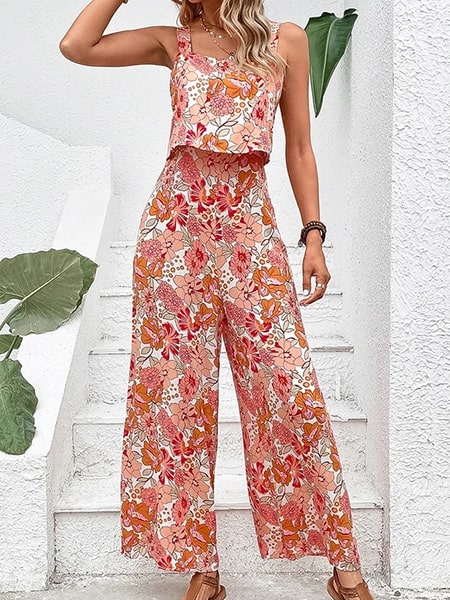 Red Floral Jumpsuit - Image 2