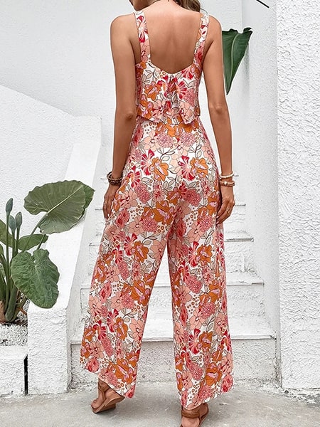 Red Floral Jumpsuit - Image 4