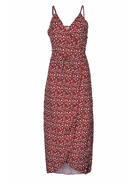 Red Floral Long Dress - Image 4