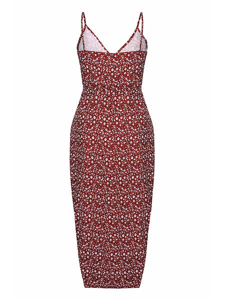 Red Floral Long Dress - Image 5