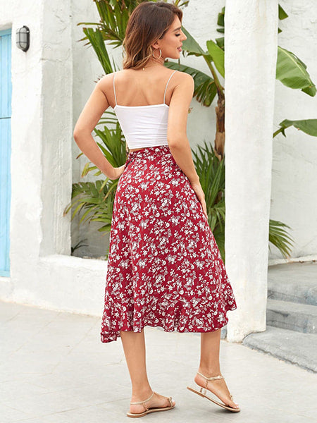 Red Floral Skirt - Image 4