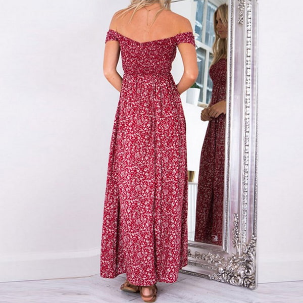 Alternative view of Red Floral Slit Dress