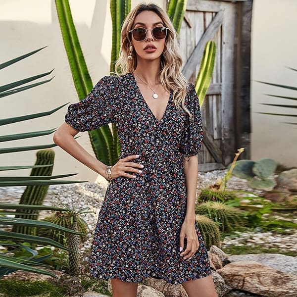 Alternative view of Rock-style Floral Dress