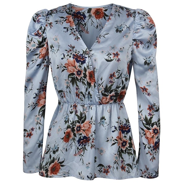 Royal Blue Floral Blouse - Image 5