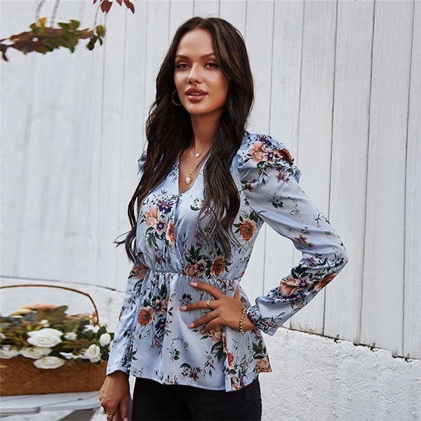 Alternative view of Royal Blue Floral Blouse