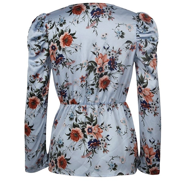 Royal Blue Floral Blouse - Image 6
