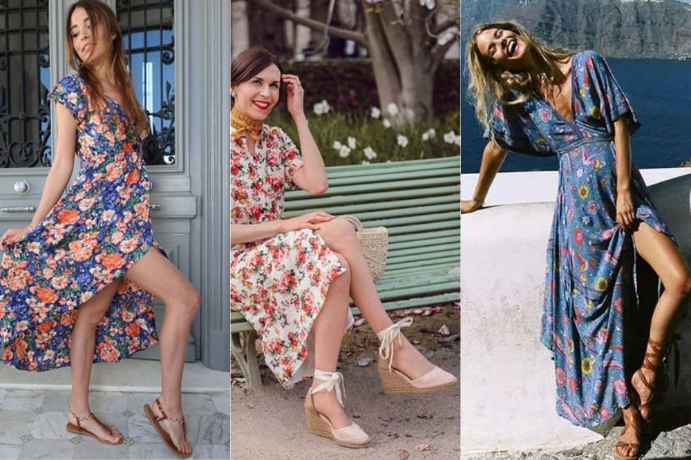 Sandals with floral dress