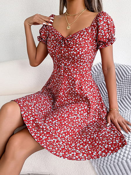 Sexy Floral Short Dress - Image 3