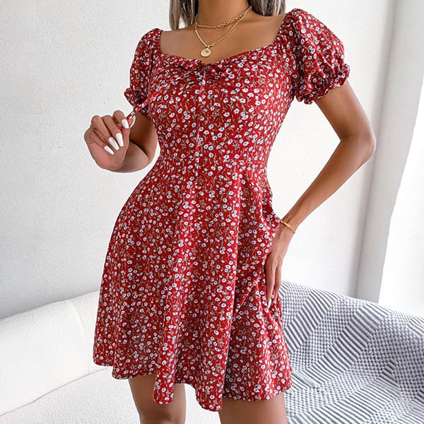 Sexy Floral Short Dress