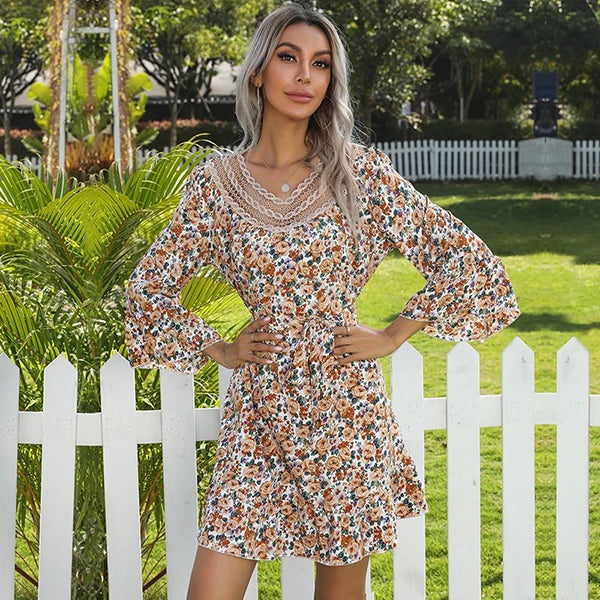 Short Floral Bohemian Dress - Image 4