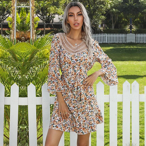 Short Floral Bohemian Dress - Image 3