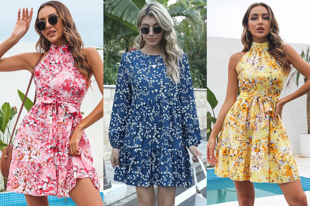 Short floral dresses