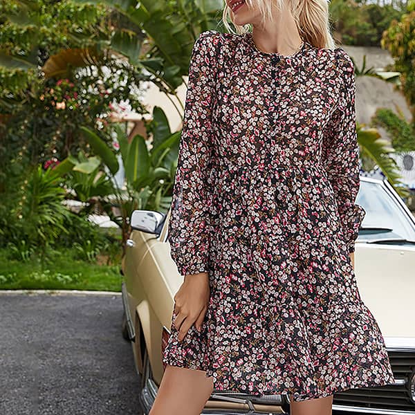 Short Floral Mini Dress - Image 4
