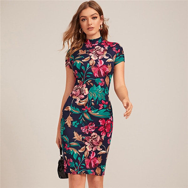 Short Tight Floral Dress