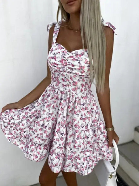 Short White Floral Dress Candy - Image 3