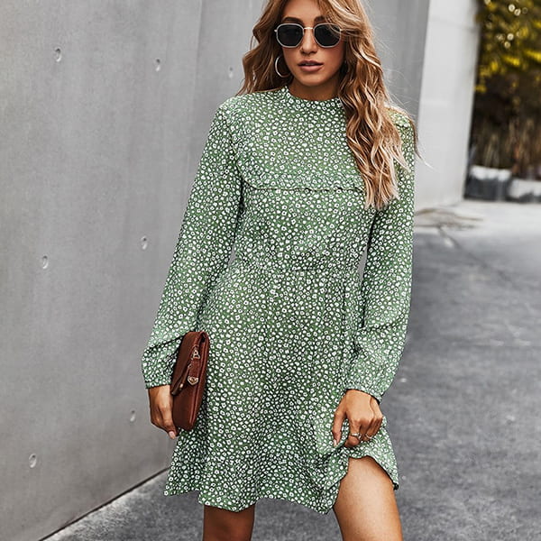 Short White Floral Dress Winter - Image 5