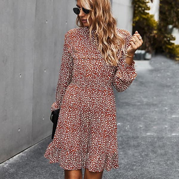 Short White Floral Dress Winter