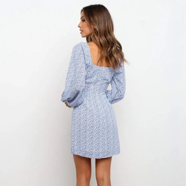 Straight-cut Short Floral Dress - Image 5