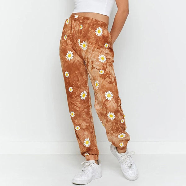 Sunflower Print Pants