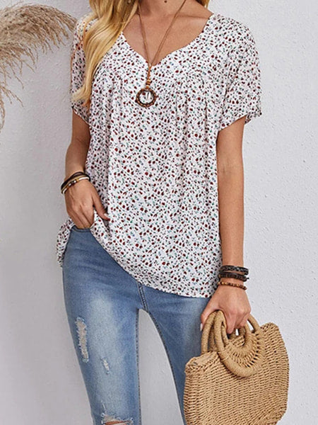 V-Neck Floral Blouse - Image 3