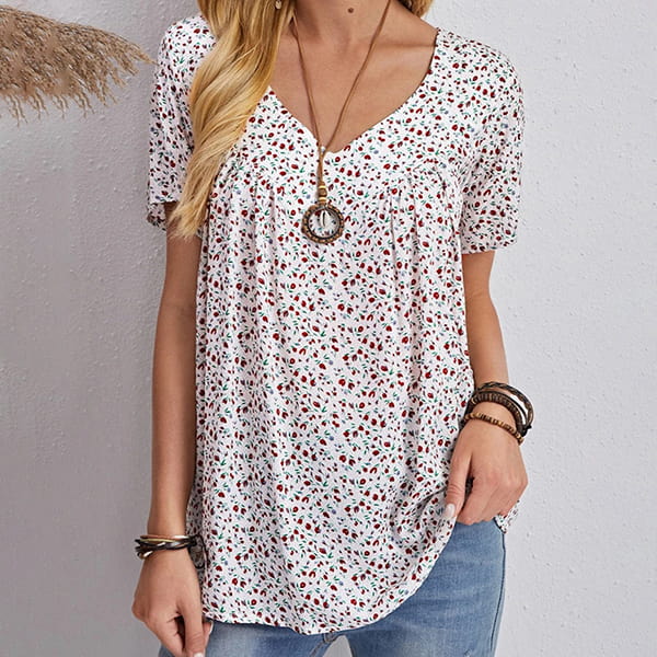 V-Neck Floral Blouse