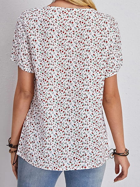 V-Neck Floral Blouse - Image 4
