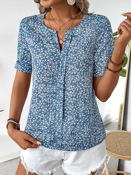 Alternative view of White And Blue Floral Blouse