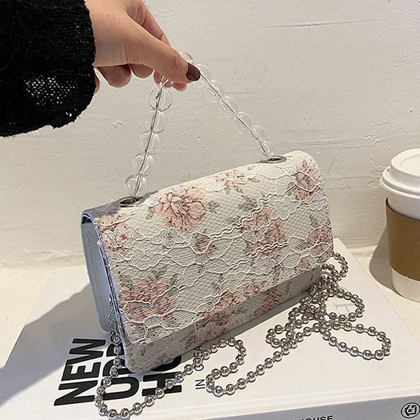 Alternative view of White Floral Clutch Bag