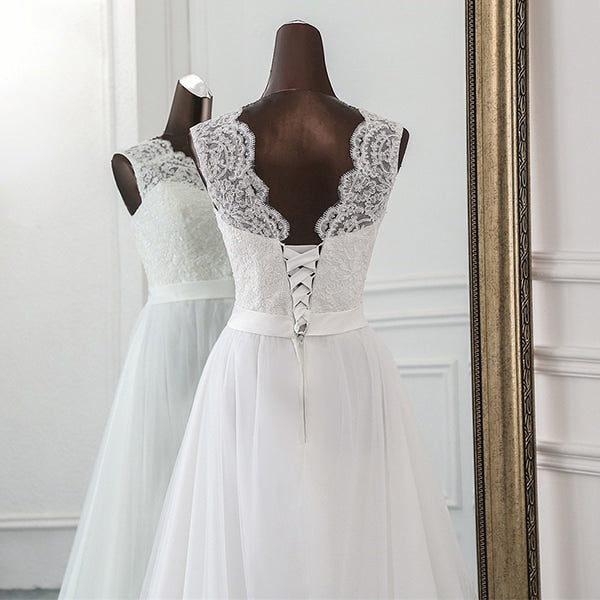 White Floral Dress for Wedding - Image 4
