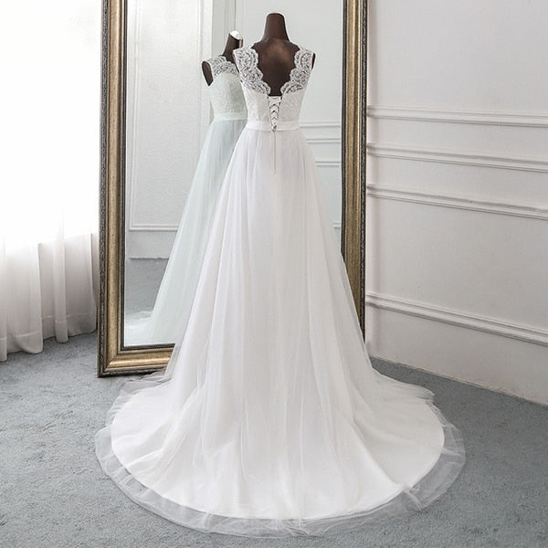 White Floral Dress for Wedding - Image 3