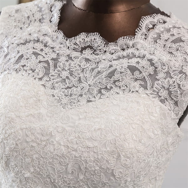 White Floral Dress for Wedding - Image 5