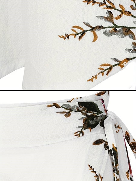 White Floral Skirt Long - Image 3