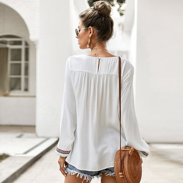 White Floral Tunic Top - Image 4