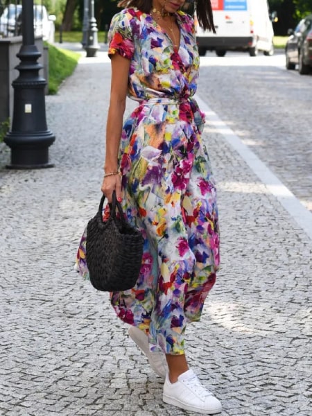 Wrap Dress Long Floral - Image 3